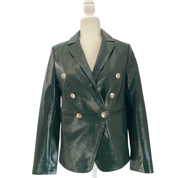 Walter Baker Marley Leather Blazer Forest Green - Picture 4 of 11
